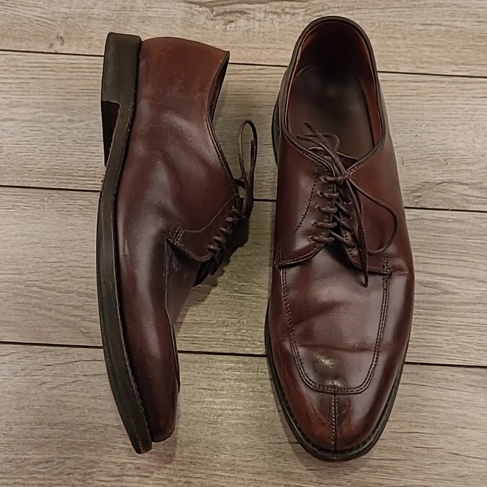 ALLEN EDMONDS Delray Dark Brown Oxfords Sz 8.5 D Split Toe Mens Dress‎ Shoes